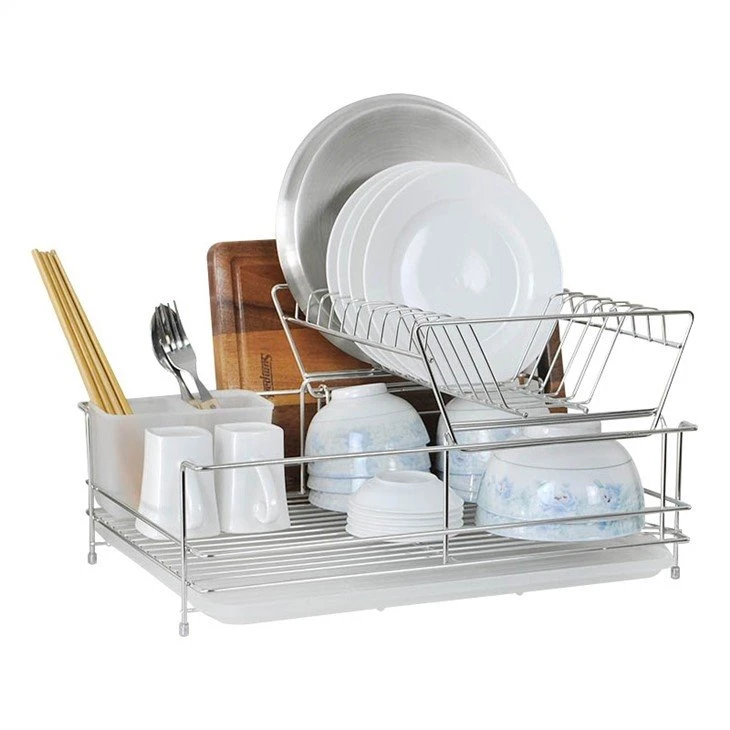 2 tiers dish drainer with tray